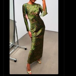 NEW Veronica Beard Gemma floral-print maxi dress gown green MSRP $698